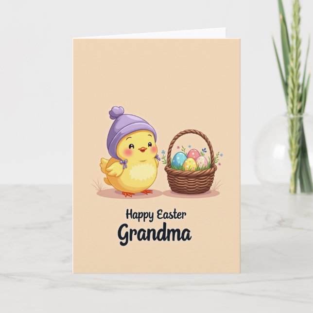 Cute Spring Fowl Easter Card (Front)