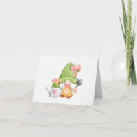 Cute Spring Garden Gnome and Tulip Flowers