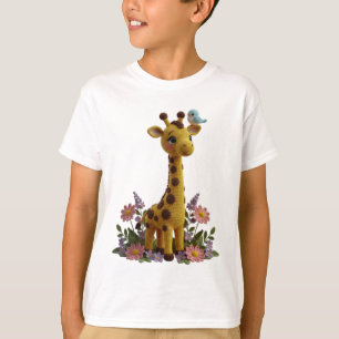 Cute Spring Giraffe Crochet Nursery Art- kids gift T-Shirt