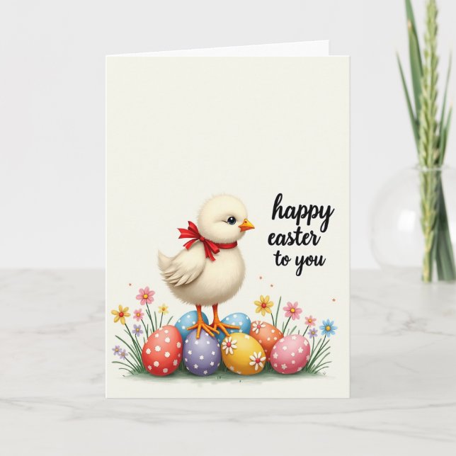 Cute Spring Hatchling Scene Card (Front)