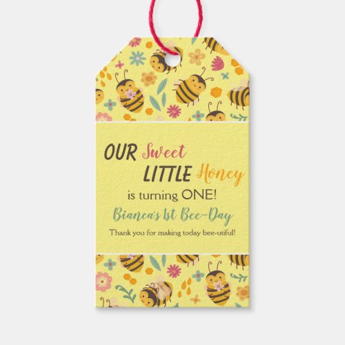 Cute Spring Honey Bee Birthday Thank You Gift Tags
