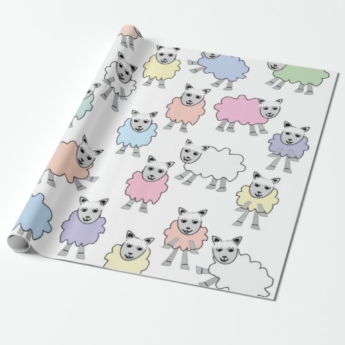Cute Spring Lamb Wrapping Paper