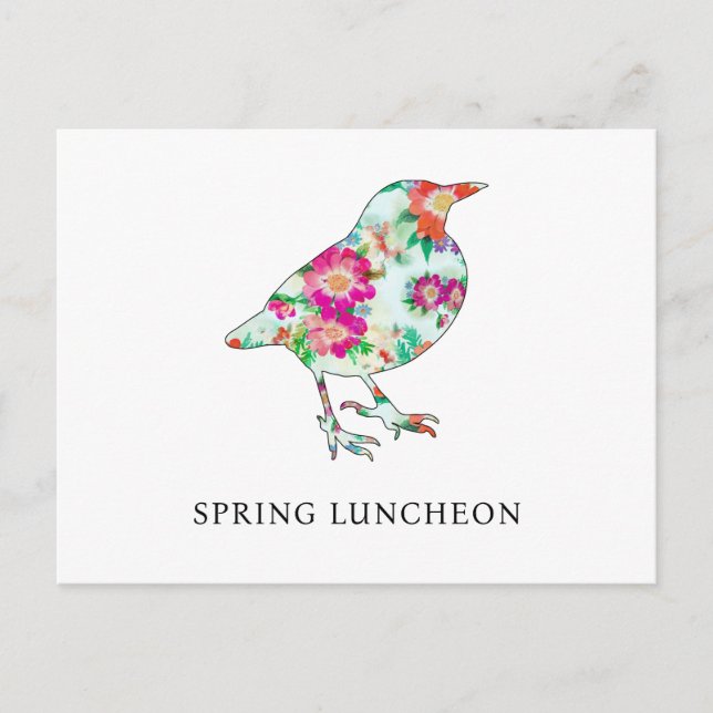 Cute Spring Luncheon Invitation Postcard (Front)