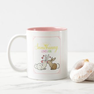 Cute Spring Mug "Somebunny loves you"