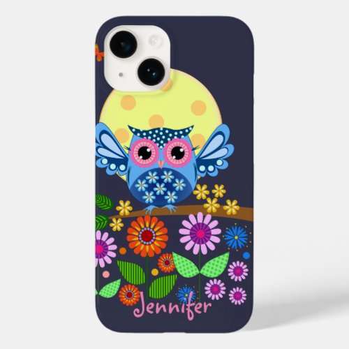 Cute spring Owl  custom Name Case_Mate iPhone 14 Case