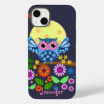 Cute spring Owl &amp; custom Name Case-Mate iPhone 14 Plus Case