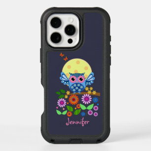Cute spring Owl & custom Name iPhone 16 Pro Max Case