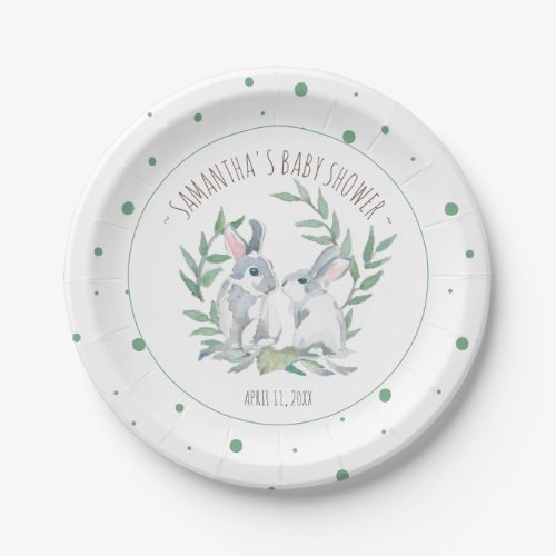 Cute Spring Party Theme Bunny Paper Plates