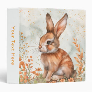 Cute Spring Rabbit 3 Ring Binder
