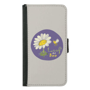 Cute Spring Scene with Daisy Flower and Bee Samsung Galaxy S5 Wallet Case