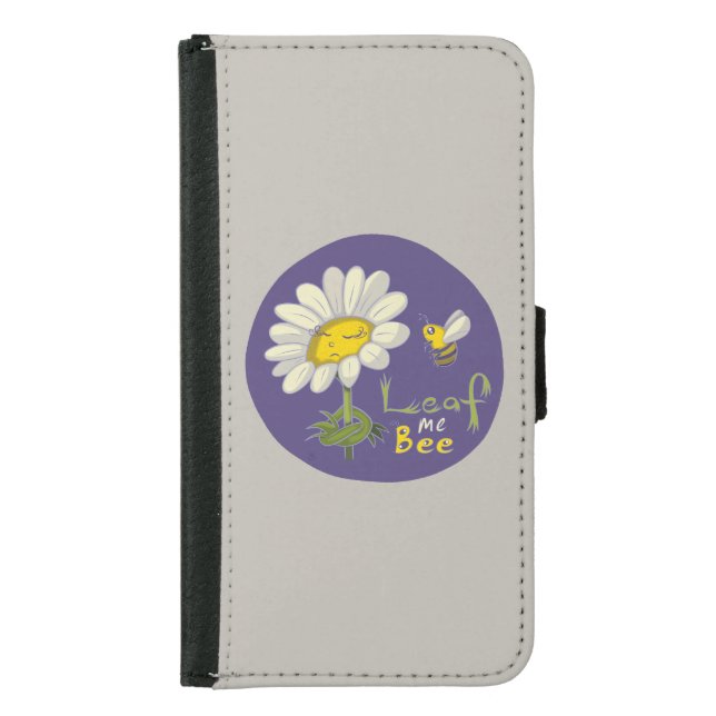 Cute Spring Scene with Daisy Flower and Bee Samsung Galaxy Wallet Case (Front)