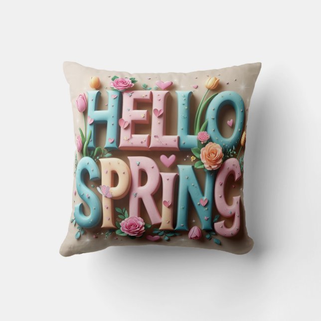 cute spring throw pillow (Back)