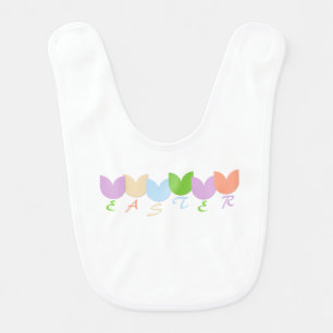 Cute Spring Tulips Floral 6-Letter Personalization Baby Bib