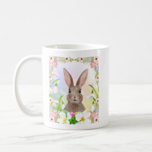 Cute Spring Watercolor Bunny Rabbit Ceramic Mug