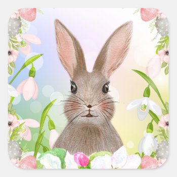Cute Spring Watercolor Bunny Rabbit Stickers by xgdesignsnyc at Zazzle