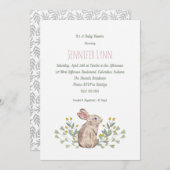 Cute Spring Woodland Bunny Baby Shower Invitation (Front/Back)
