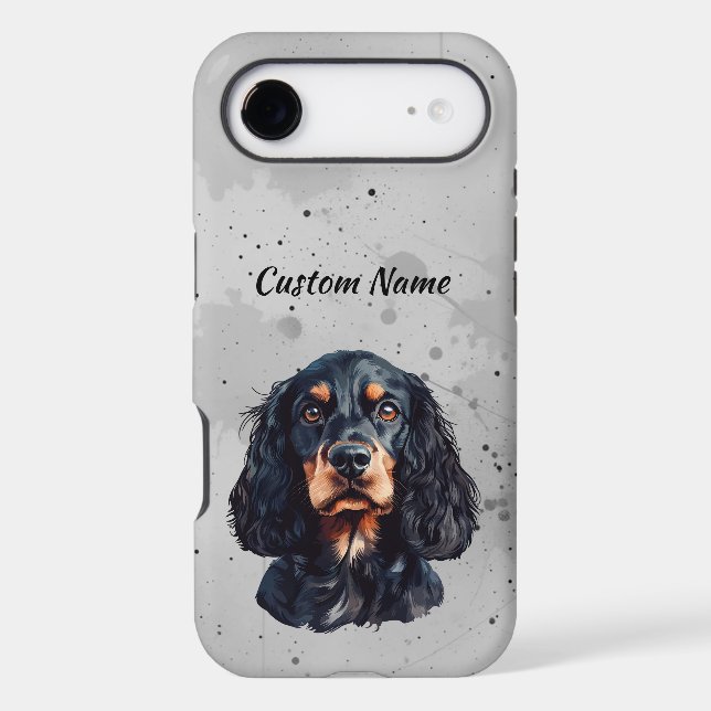 Cute Springer Spaniel  Dog Pet Custom Name iPhone Case (Back)