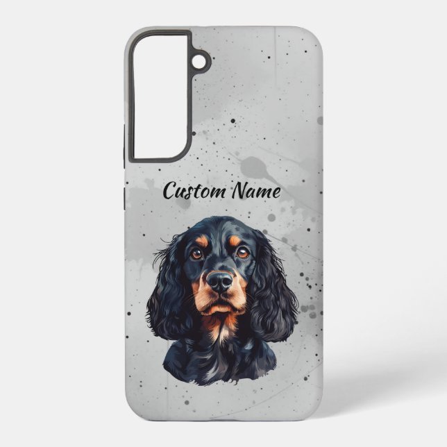 Cute Springer Spaniel  Dog Pet Custom Name Samsung Galaxy Case (Back)