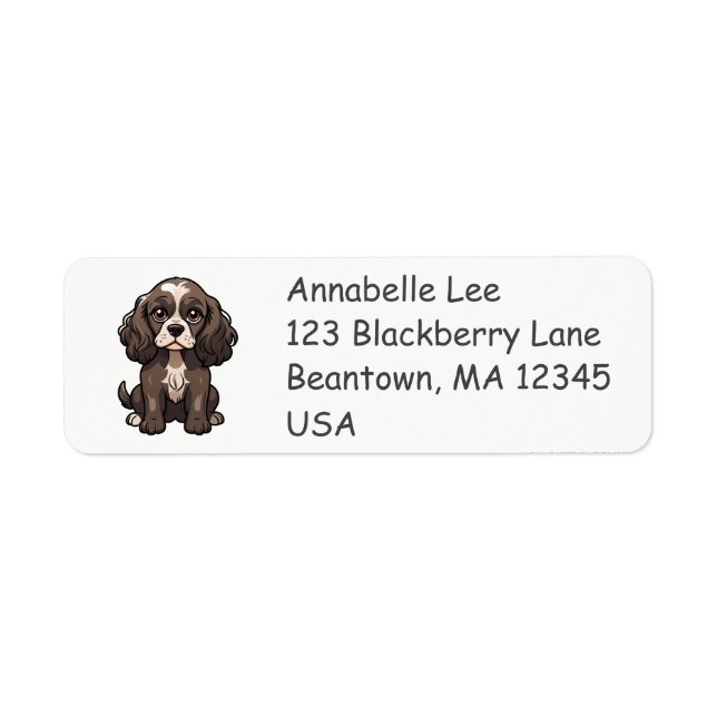 Cute Springer Spaniel Label (Front)