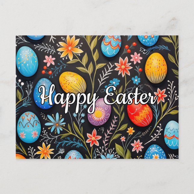 Cute Springtime Happy Easter Collage Postcard (Front)