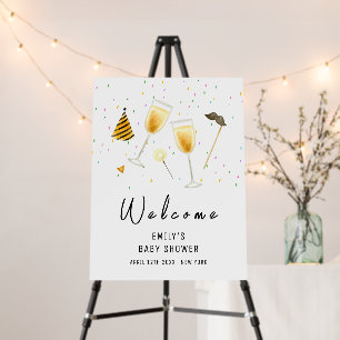 Cute Sprinkle Champagne Baby Shower Welcome Sign