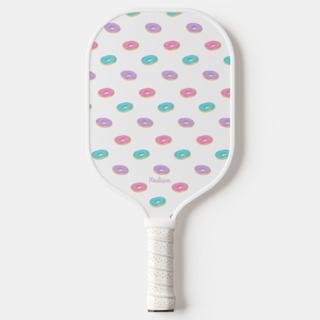 Cute Sprinkle Donuts Pattern Personalized Pickleball Paddle (Front)
