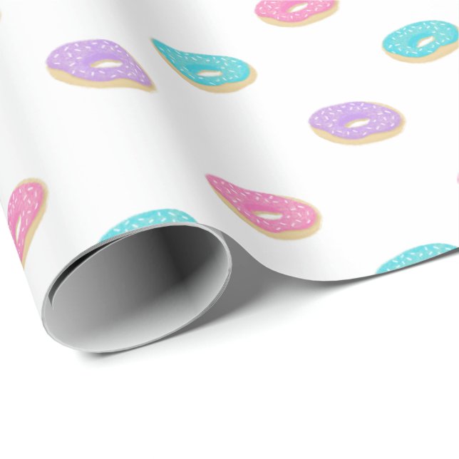 Cute Sprinkle Donuts Pattern Wrapping Paper (Roll Corner)