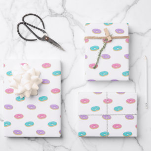 Cute Sprinkle Donuts Pattern Wrapping Paper Sheets