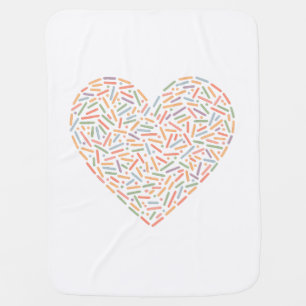 Cute Sprinkle Heart Baby Sprinkle Baby Blanket