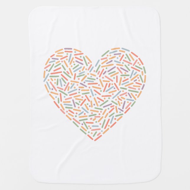 Cute Sprinkle Heart | Baby Sprinkle Blanket (Front)