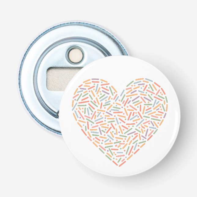 Cute Sprinkle Heart | Baby Sprinkle Bottle Opener (Front)