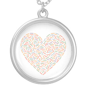 Cute Sprinkle Heart   Baby Sprinkle Silver Plated Necklace