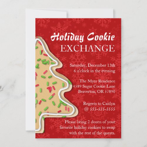 Cute Sprinkle Sugar Cookie Exchange Holiday Invite