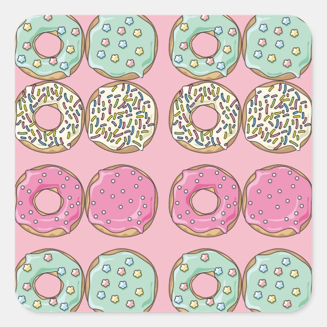 Cute Sprinkled Frosted Donuts Stickers (Front)
