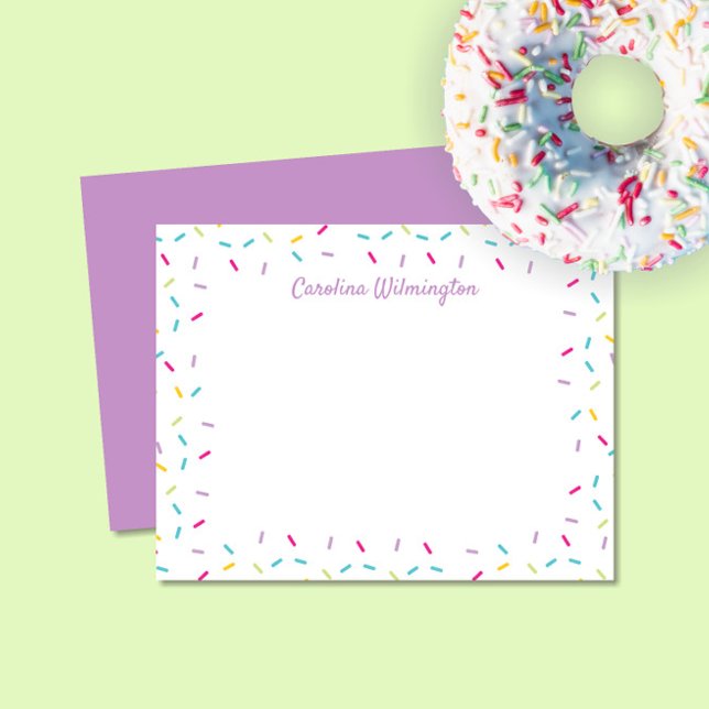 Cute Sprinkles Colorful Girly Stationery Note Card (Creator Uploaded)
