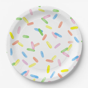 Cute sprinkles colorful rainbow fun party paper plates
