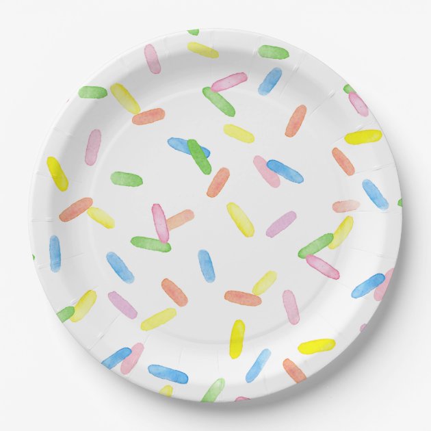 Cute sprinkles colorful rainbow fun party paper plates Zazzle
