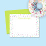 Cute Sprinkles Girly Lime Green Stationery Note Card