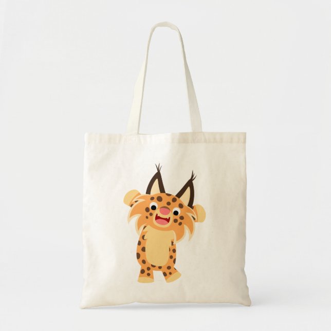 Cute Spunky Cartoon Bobcat Bag (Front)