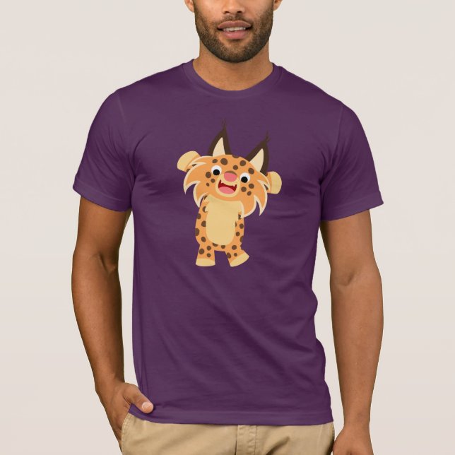 Cute Spunky Cartoon Bobcat T-Shirt (Front)