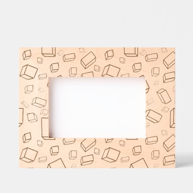 Cute Square Block Pattern Kids Photo Engraved Frames (Front)