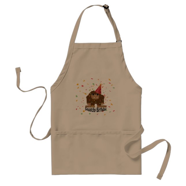 Cute Squatchy Birthday Bigfoot Adult Apron (Front)