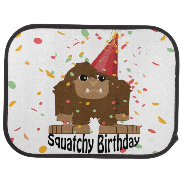 Cute Squatchy Birthday Bigfoot Car Mat (Rear)