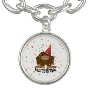 Cute Squatchy Birthday Bigfoot Charm Bracelet