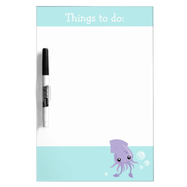 Cute Squid Dry Erase Board (Front)
