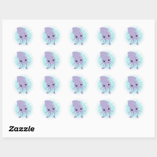Cute Squid Sticker | Zazzle