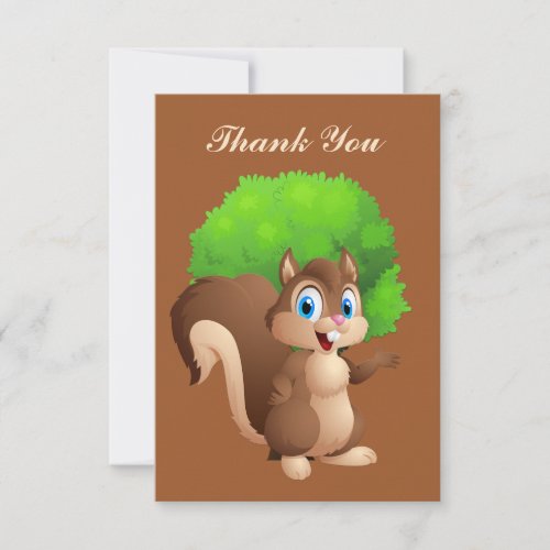 Cute squirrel add text Thank You Card