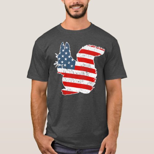 Cute Squirrel American Flag Patriotic Pet Lover T_Shirt