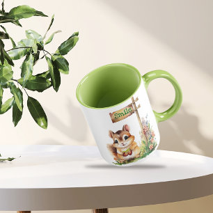 Cute Squirrel and flowers Coffee Mug