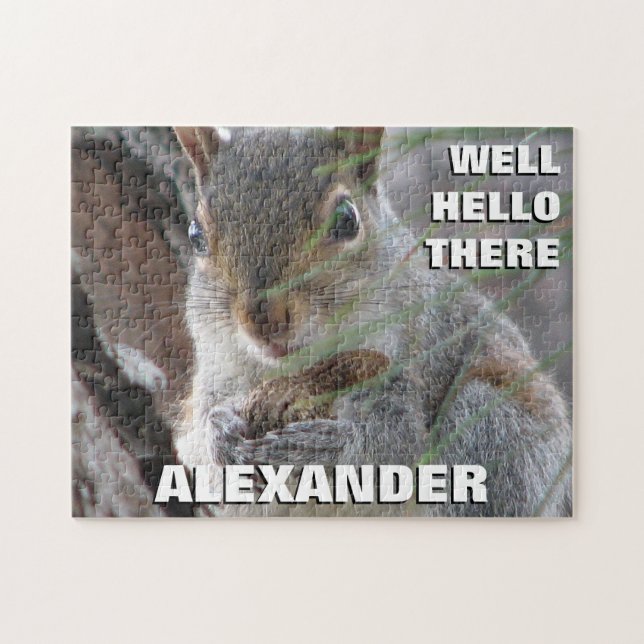 Cute Squirrel And Peanut Game Night Personalized Jigsaw Puzzle (Horizontal)